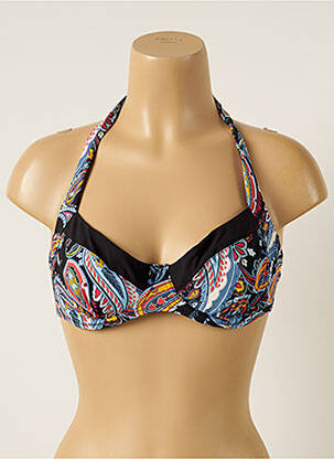 Haut de maillot de bain stretch haut soutien-gorge emboitant noir BELCOR femme