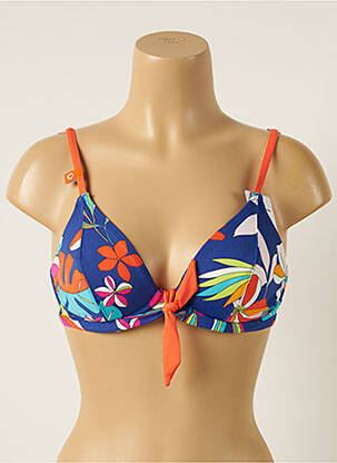 Haut de maillot de bain stretch haut soutien-gorge balconnet bleu CHERRY BEACH femme