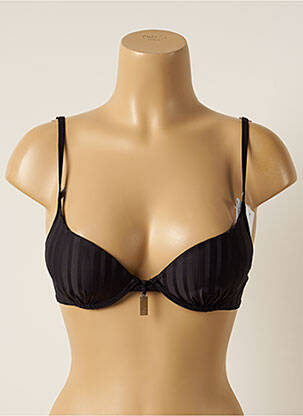 Haut de maillot de bain stretch haut soutien-gorge push-up noir CHERRY BEACH femme