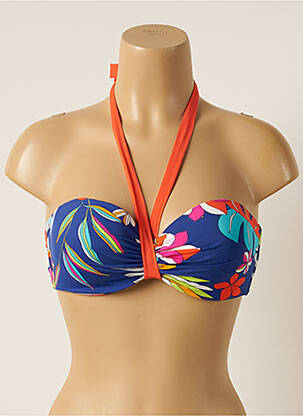 Haut de maillot de bain stretch haut bandeau bleu CHERRY BEACH femme