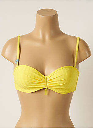 Haut de maillot de bain stretch haut bandeau jaune CHERRY BEACH femme