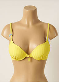 Haut de maillot de bain stretch haut soutien-gorge push-up jaune CHERRY BEACH femme