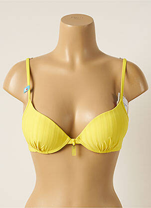 Haut de maillot de bain stretch haut soutien-gorge push-up jaune CHERRY BEACH femme
