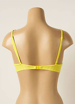 Haut de maillot de bain stretch haut soutien-gorge push-up jaune CHERRY BEACH femme