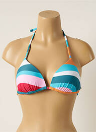 Haut de maillot de bain stretch haut soutien-gorge moulé bleu BARTS femme