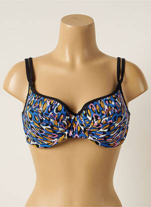 Haut de maillot de bain stretch haut soutien-gorge moulé bleu BELCOR femme