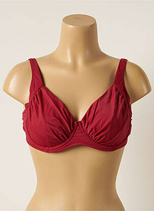 Haut de maillot de bain stretch haut soutien-gorge emboitant rouge BELCOR femme