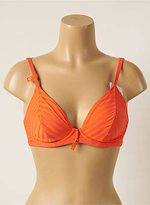 Haut de maillot de bain stretch haut soutien-gorge emboitant orange CHERRY BEACH femme