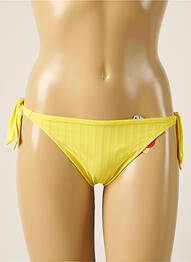 Bas de maillot de bain imprimé rayures bikini jaune CHERRY BEACH femme