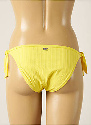 Bas de maillot de bain effet matière satinée bikini jaune CHERRY BEACH femme