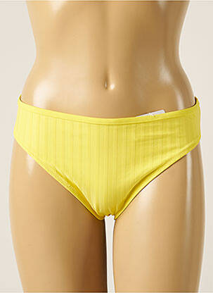 Bas de maillot de bain imprimé rayures culotte jaune CHERRY BEACH femme
