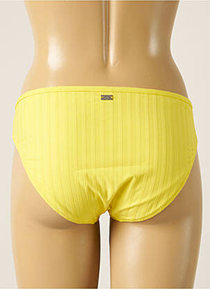 Bas de maillot de bain imprimé rayures culotte jaune CHERRY BEACH femme