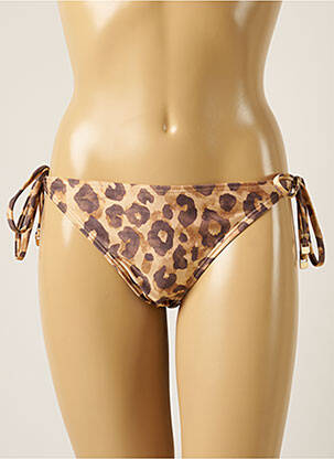 Bas de maillot de bain effet matière satinée bikini marron BARTS femme