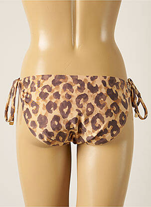 Bas de maillot de bain effet matière satinée bikini marron BARTS femme