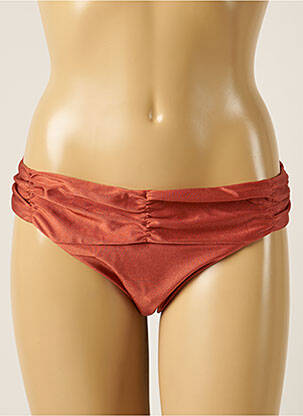 Bas de maillot de bain effet matière satinée culotte orange BARTS femme