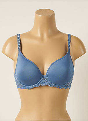 Soutien-gorge effet matière satinée haut soutien-gorge moulé bleu SIMONE PERELE femme
