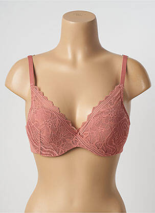 Soutien-gorge tissage dentelle haut soutien-gorge moulé rose FEMILET femme