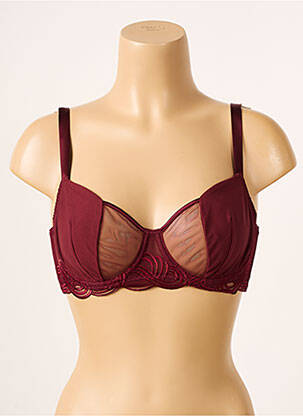 Soutien-gorge effet matière satinée haut soutien-gorge emboitant rouge SIMONE PERELE femme