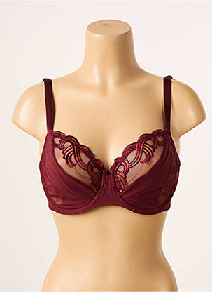 Soutien-gorge effet matière satinée haut soutien-gorge emboitant rouge SIMONE PERELE femme