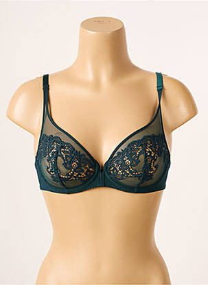 Soutien-gorge effet matière satinée haut soutien-gorge emboitant vert SIMONE PERELE femme