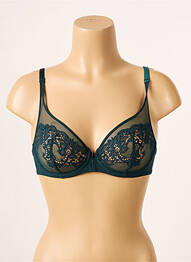 Soutien-gorge effet matière satinée haut soutien-gorge emboitant vert SIMONE PERELE femme