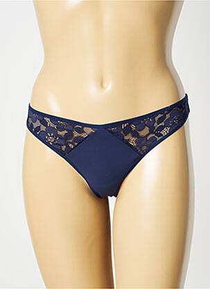 Tanga finition dentelle bleu SIMONE PERELE femme