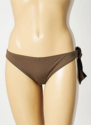 Bas de maillot de bain effet matière satinée culotte vert AUBADE femme