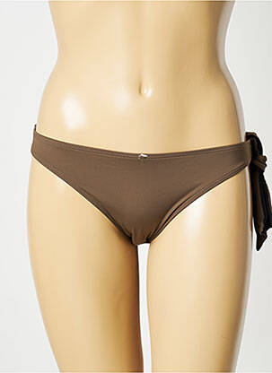 Bas de maillot de bain effet matière satinée culotte vert AUBADE femme