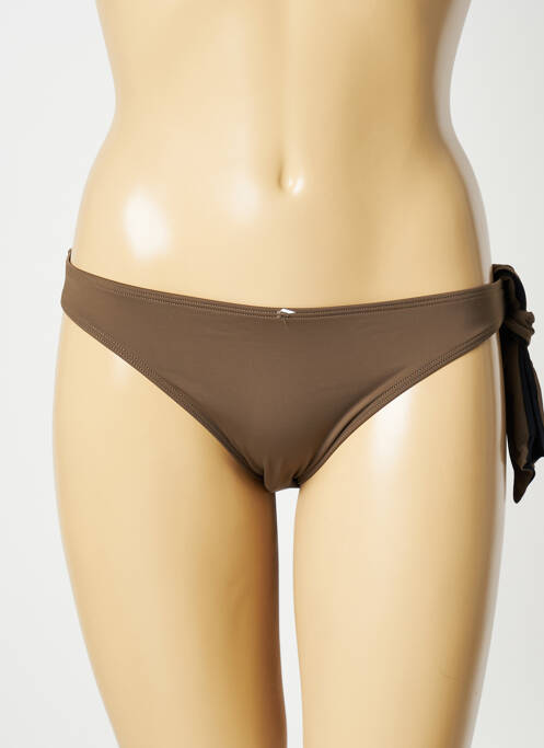 Bas de maillot de bain effet matière satinée culotte vert AUBADE femme