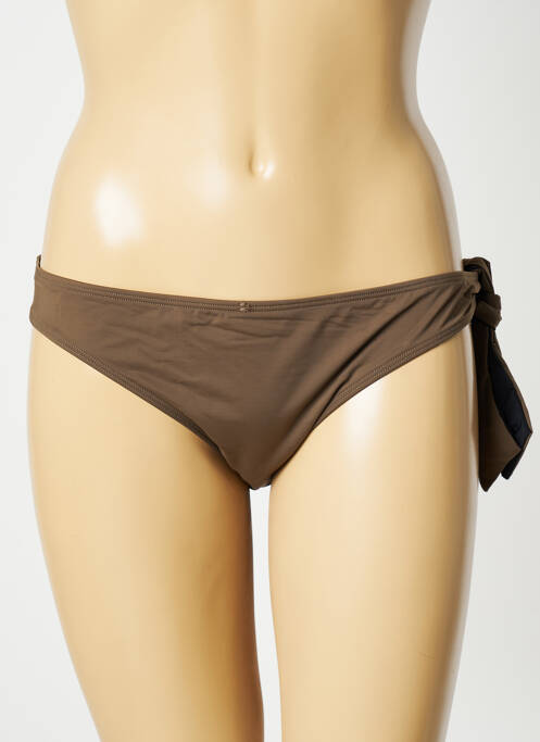 Bas de maillot de bain effet matière satinée culotte vert AUBADE femme