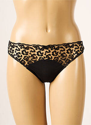 Tanga effet matière satinée noir SIMONE PERELE femme