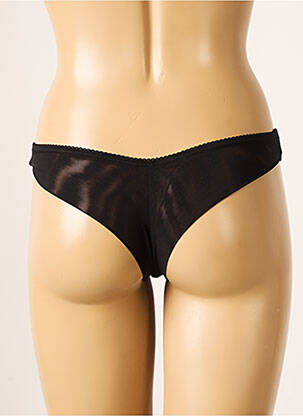 Tanga effet matière satinée noir SIMONE PERELE femme