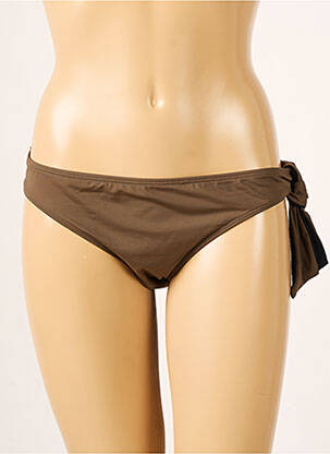 Bas de maillot de bain effet matière satinée culotte vert AUBADE femme