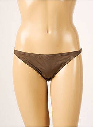 Bas de maillot de bain effet matière satinée culotte vert AUBADE femme