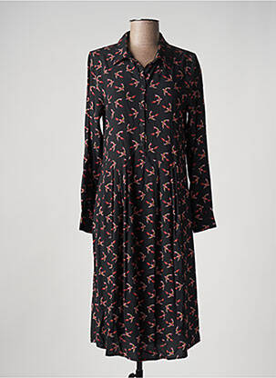 Robe mi-longue manches longues manches longues noir DIPLODOCUS femme