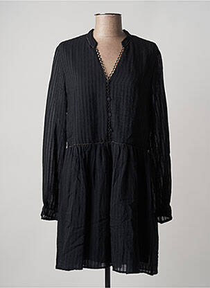 Robe mi-longue manches longues manches longues noir CHERRY PARIS femme