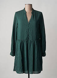 Robe mi-longue manches longues manches longues vert CHERRY PARIS femme