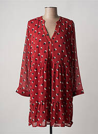 Robe courte manches longues manches longues rouge CHERRY PARIS femme