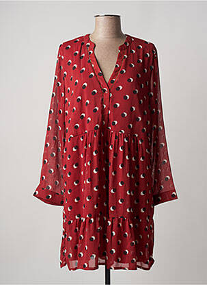 Robe courte manches longues manches longues rouge CHERRY PARIS femme
