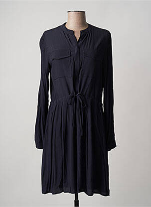 Robe courte coupe fluide manches longues bleu GRACE & MILA femme