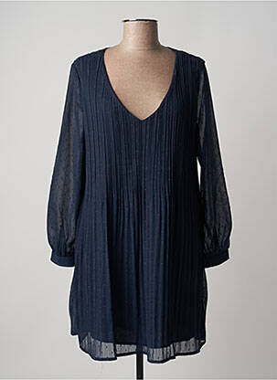 Robe courte manches 3/4 manches 3/4 bleu LA PETITE ETOILE femme