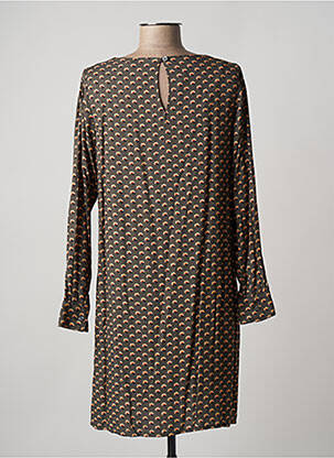 Robe courte coupe fluide manches longues vert DIPLODOCUS femme