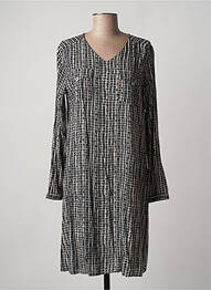 Robe mi-longue coupe fluide manches longues noir DIPLODOCUS femme