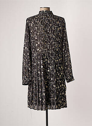 Robe courte coupe évasée manches longues noir CHERRY PARIS femme