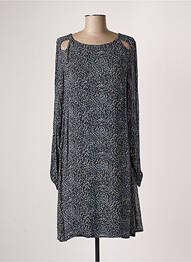 Robe mi-longue coupe fluide manches longues bleu CREAM femme