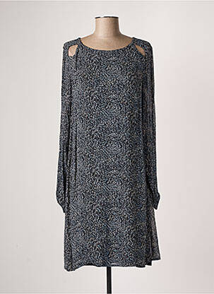 Robe mi-longue coupe fluide manches longues bleu CREAM femme