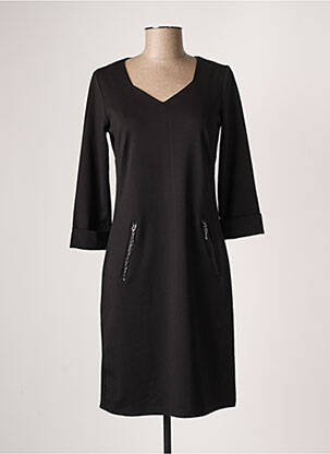 Robe mi-longue manches 3/4 manches 3/4 noir FRANSA femme