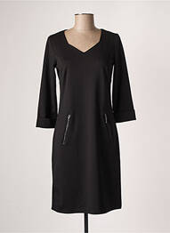 Robe mi-longue manches 3/4 manches 3/4 noir FRANSA femme