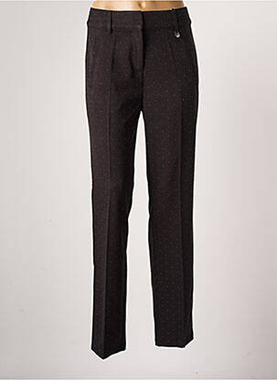 Pantalon droit tissage popeline taille normale noir FRANSA femme