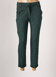 Pantalon chino tissage popeline taille normale vert DIPLODOCUS femme